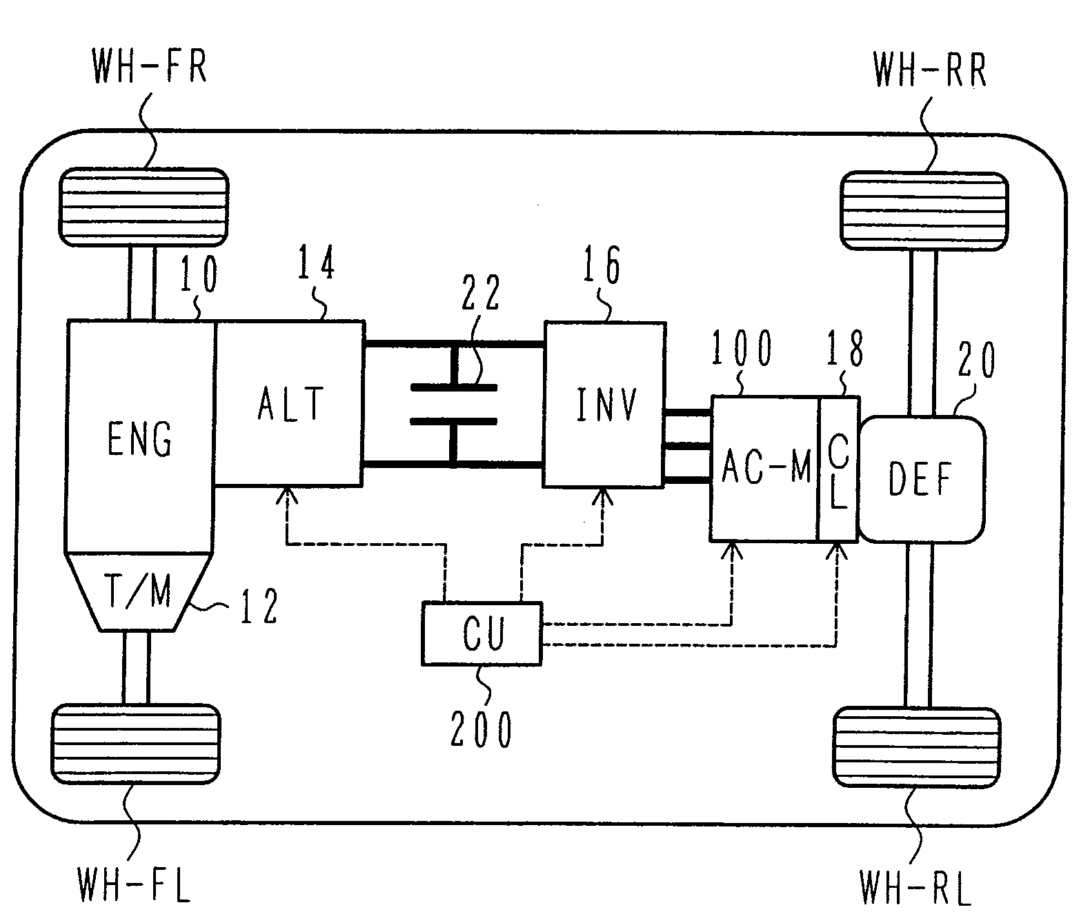 Electric four-wheel drive vehicle and control unit for same