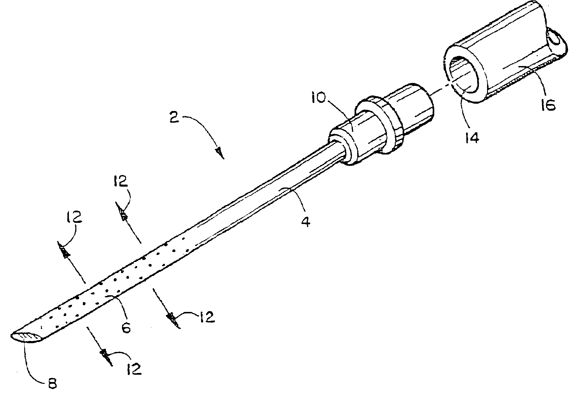 Apparatus with weeping tip and method of use