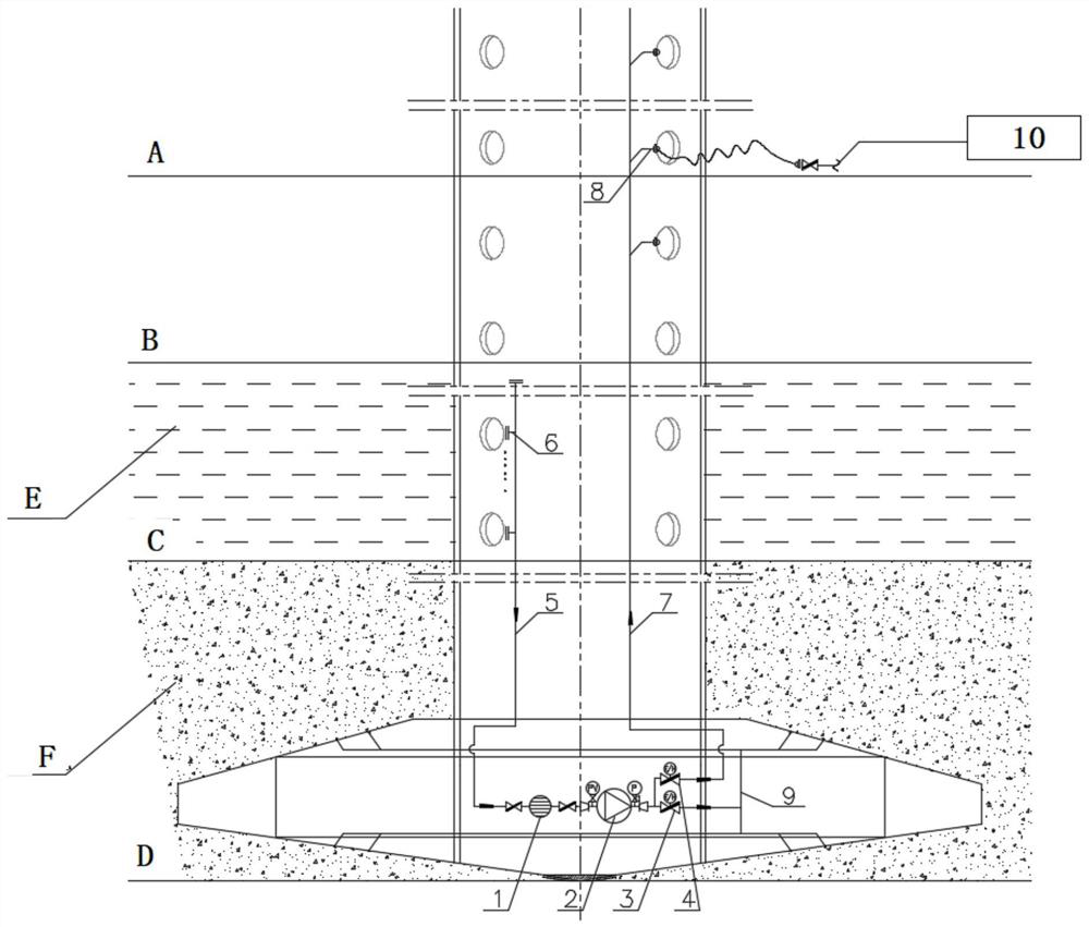 Pile washing and seawater taking device