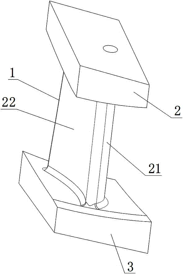 Clamp for near net shaping of ceramic matrix composite material turbine guide vane of aeroengine