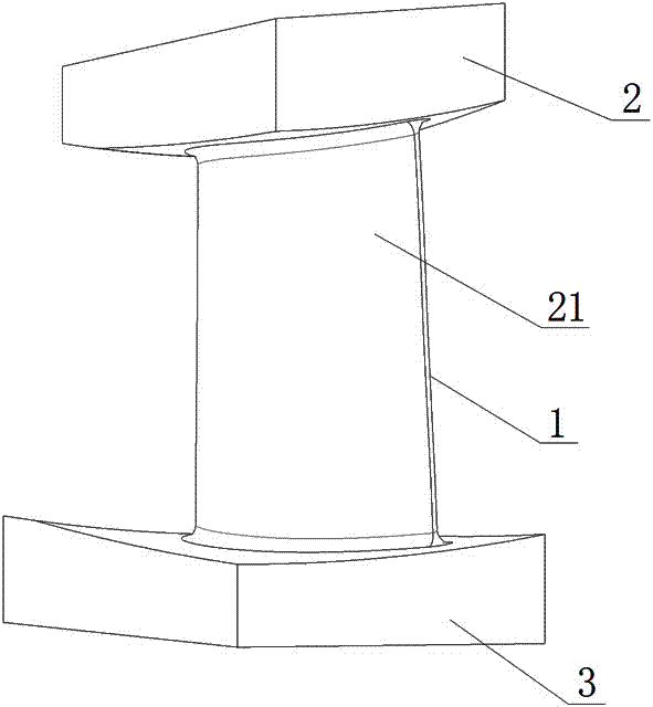 Clamp for near net shaping of ceramic matrix composite material turbine guide vane of aeroengine