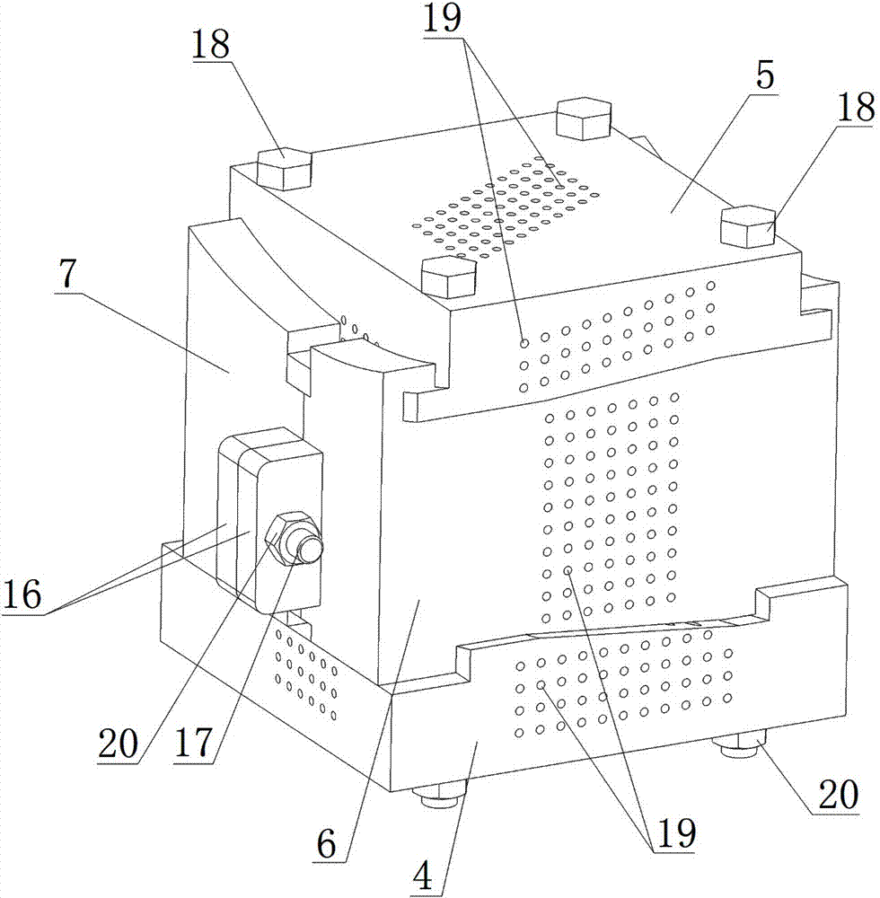 Clamp for near net shaping of ceramic matrix composite material turbine guide vane of aeroengine