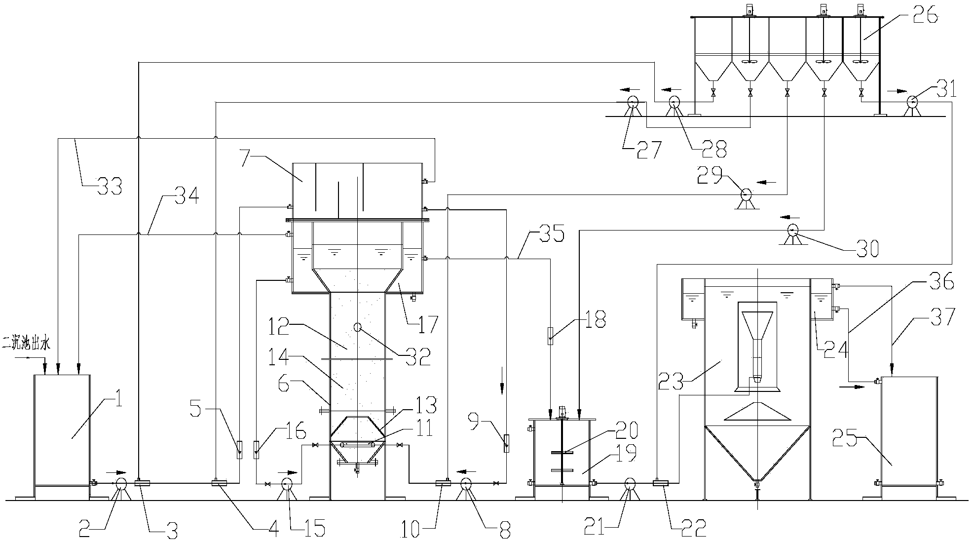 Device and method for treating pulping wastewater by Fenton catalytic oxidation method