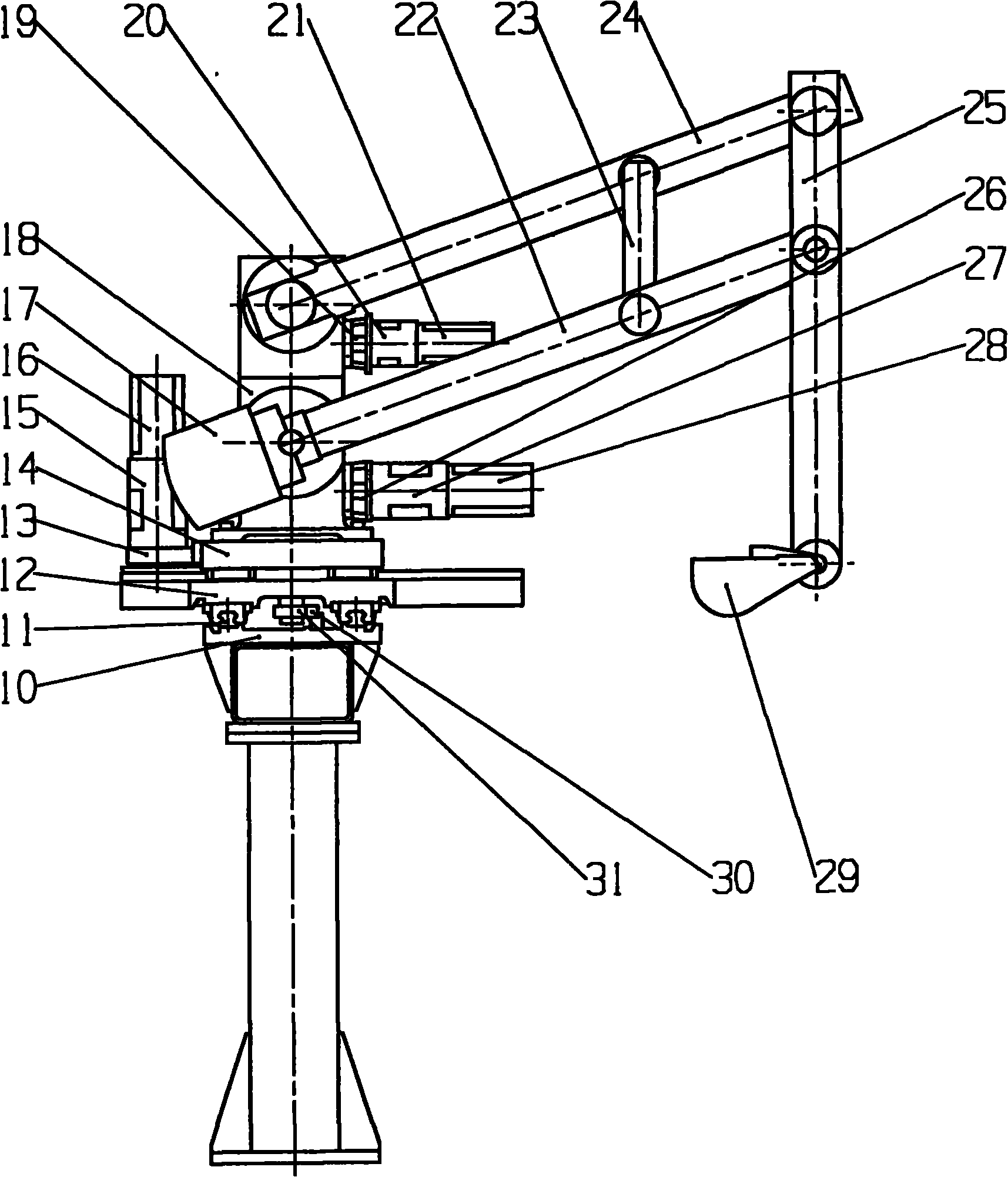 Robot for pouring aluminum piston