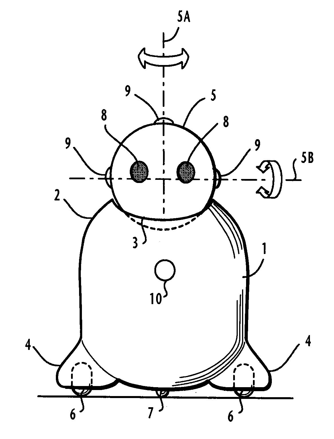 Child-care robot and a method of controlling the robot