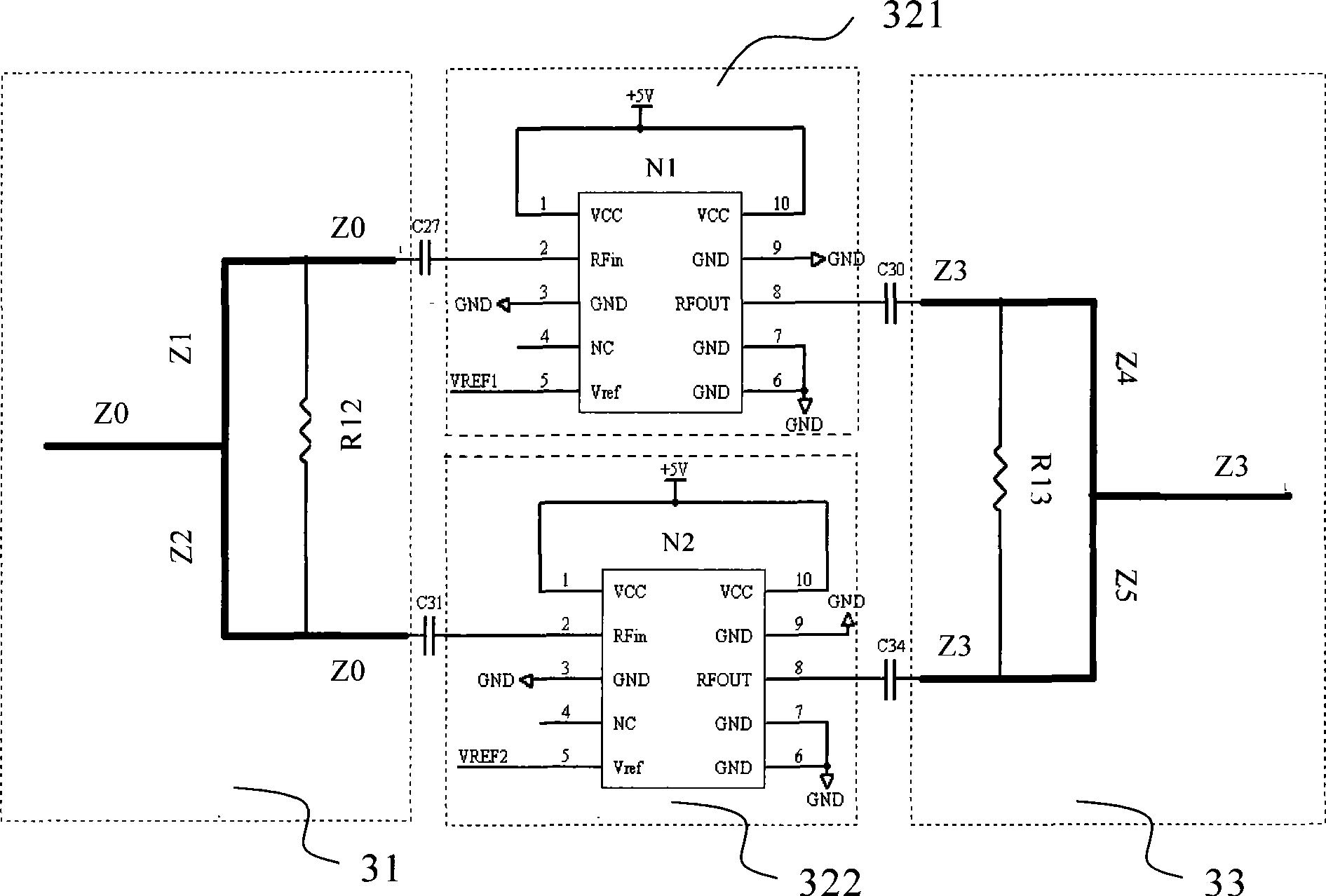 Power amplifying module supporting OFDM signal transmission