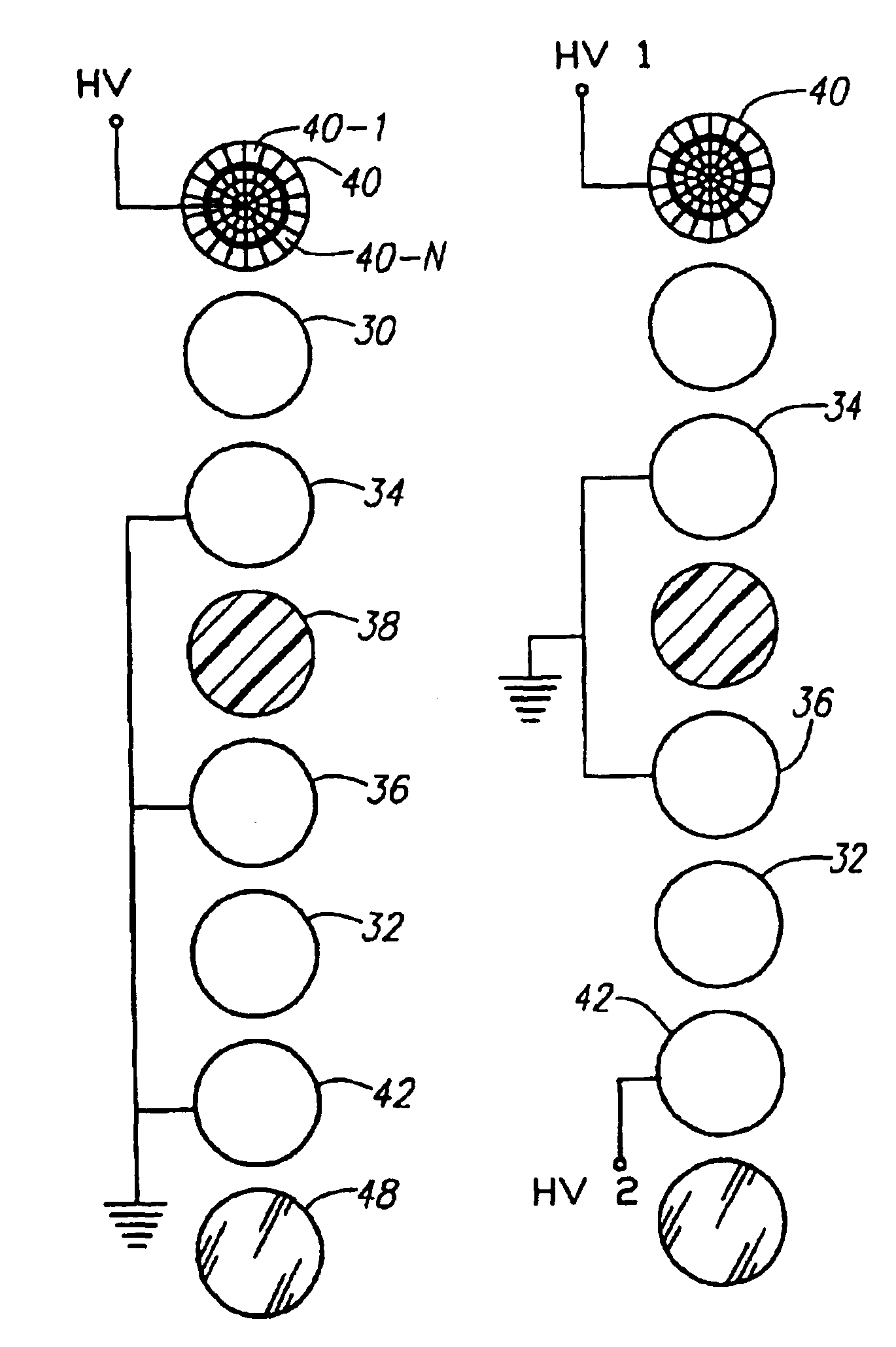 Deformable curvature mirror with unipolar-wiring