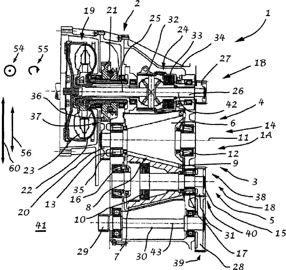 Conical friction ring transmission and method for continuously transmitting torque by means of conical friction ring transmission