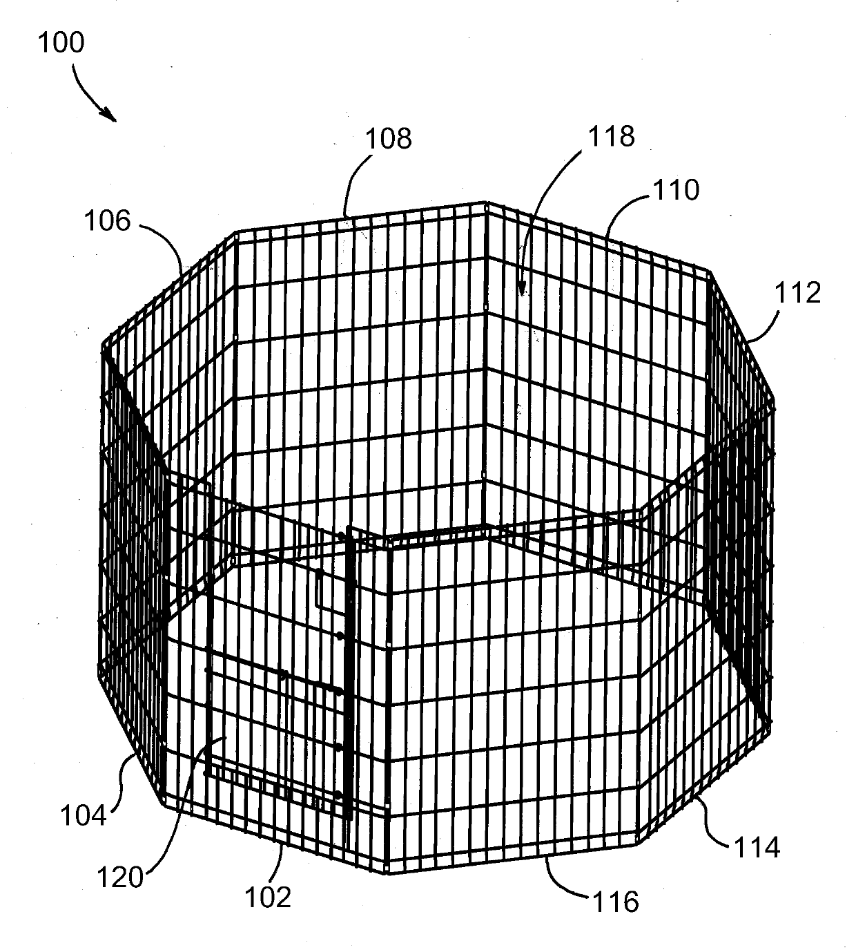 Animal enclosure with dual door assembly