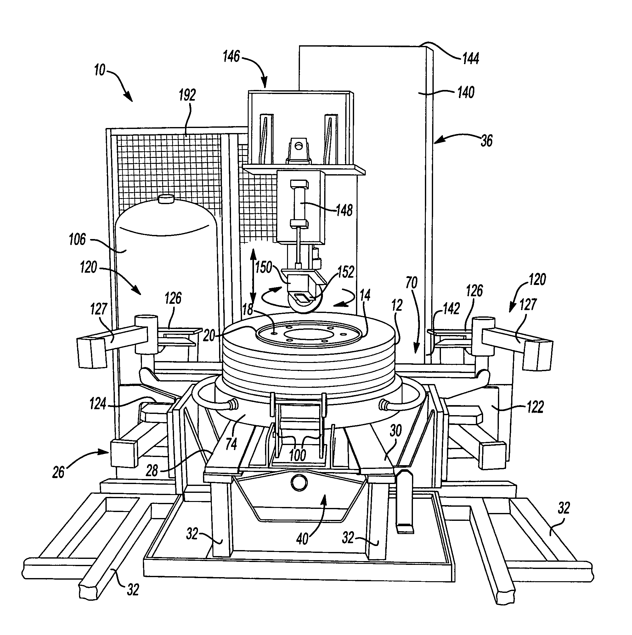 Apparatus for mounting and inflating a tire and wheel assembly