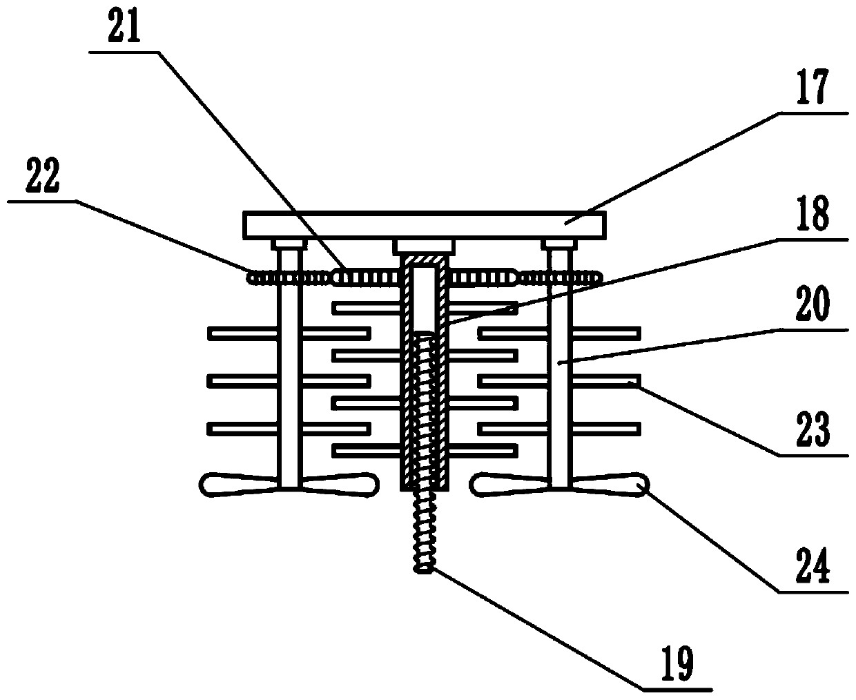 Swinging-type building coating stirring device