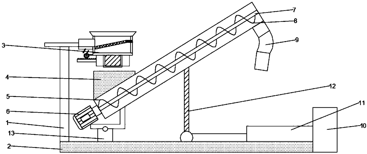 Concrete raw material feeding device