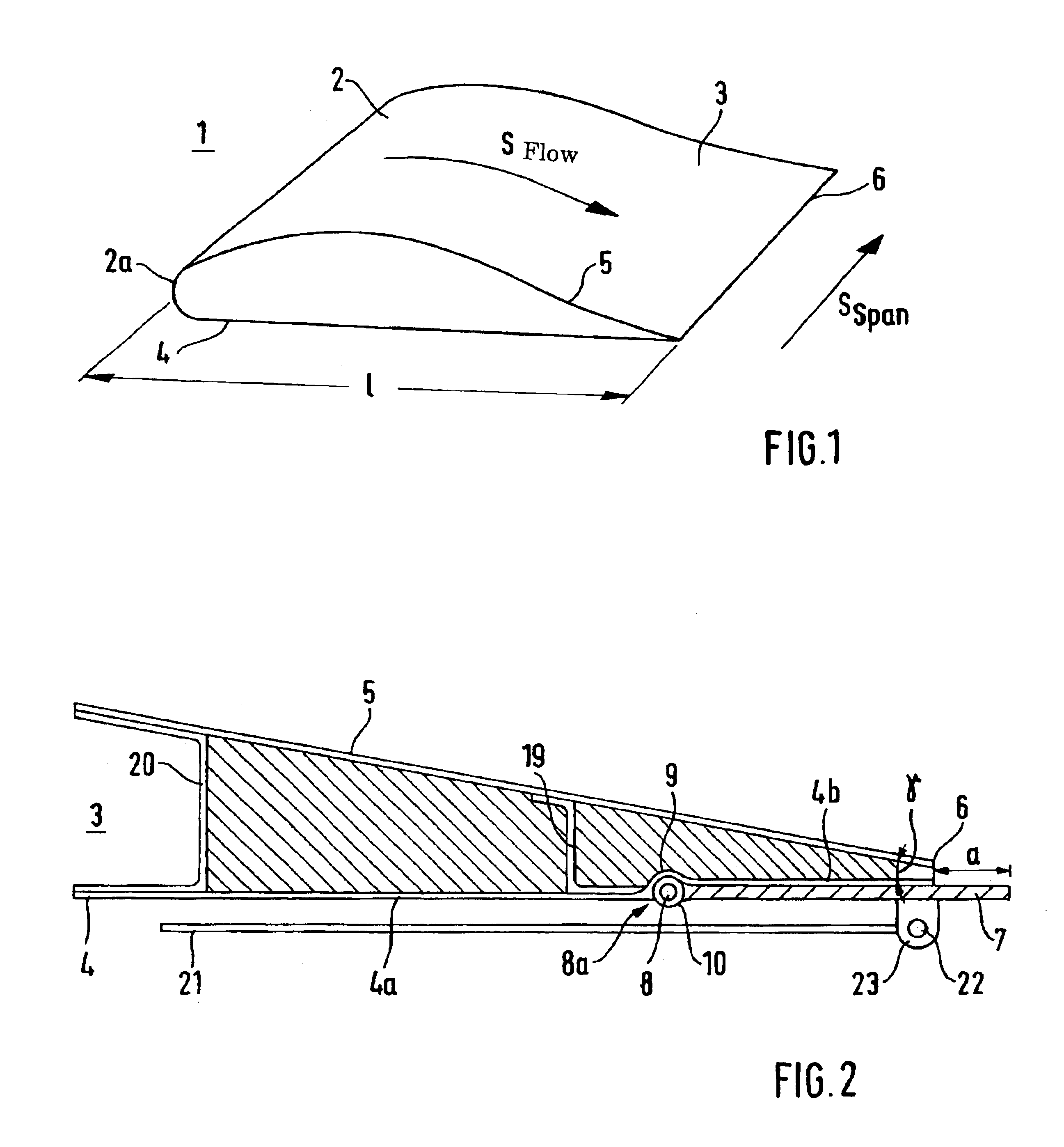 Aerodynamic profile with an adjustable flap