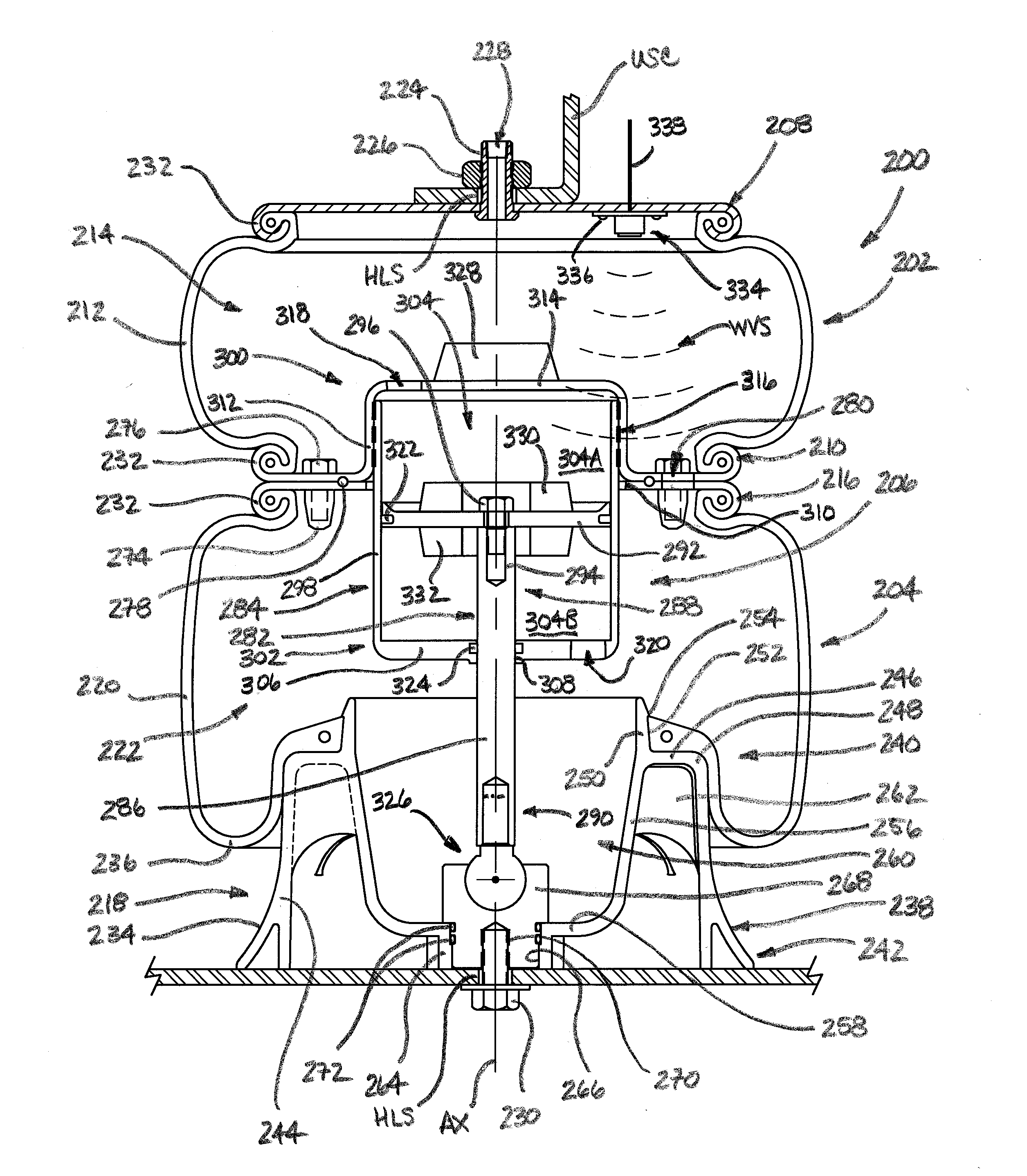 Gas spring and damper assemblies and methods