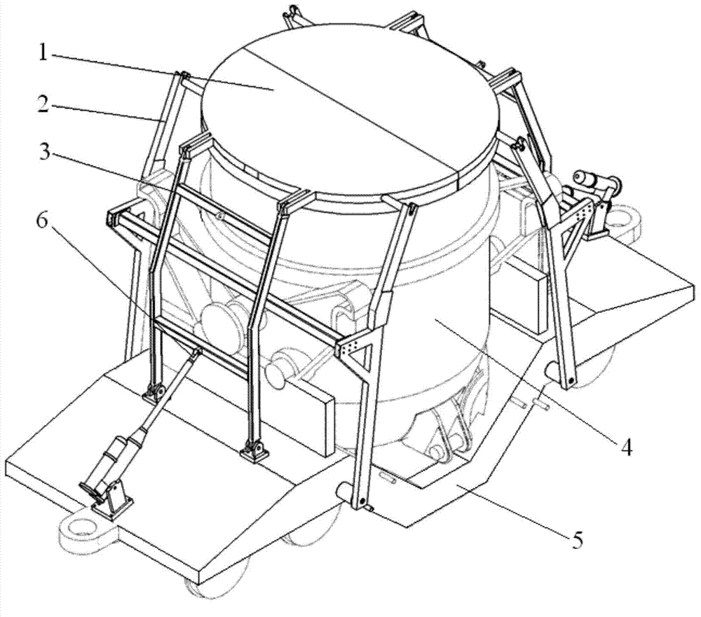 Molten iron transportation online molten iron tank heat preservation device and covering and uncovering method thereof