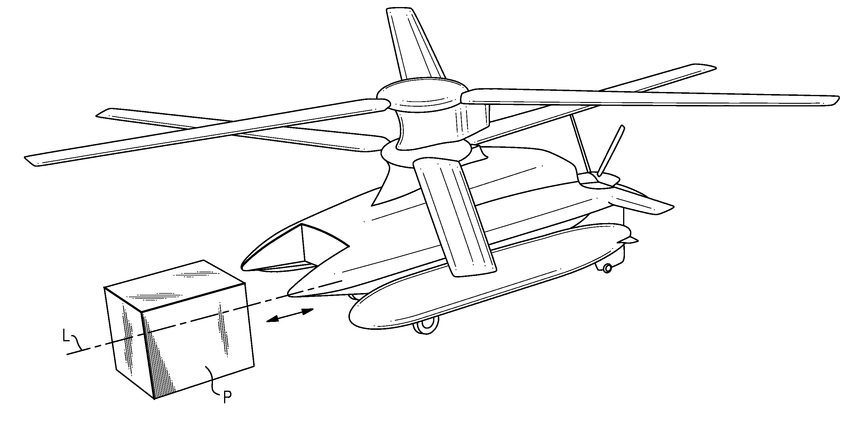 Aerodynamic integration of a payload container with a vertical take-off and landing aircraft