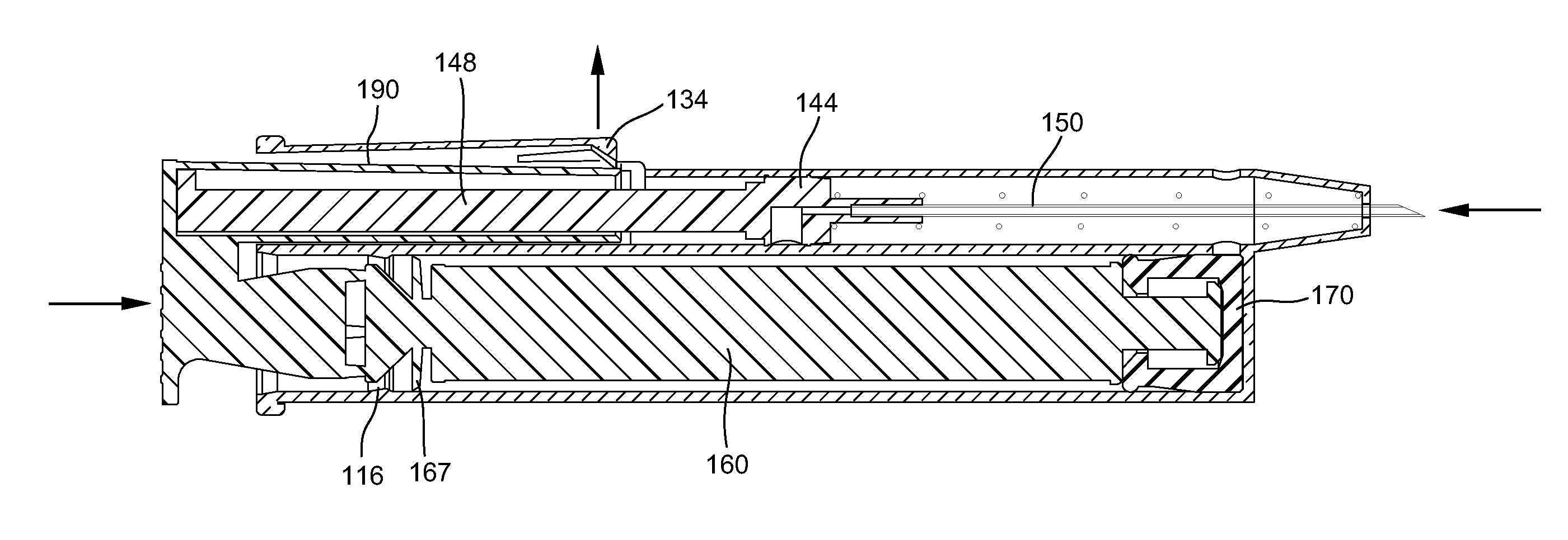 Dual Chamber Passive Retraction Needle Syringe