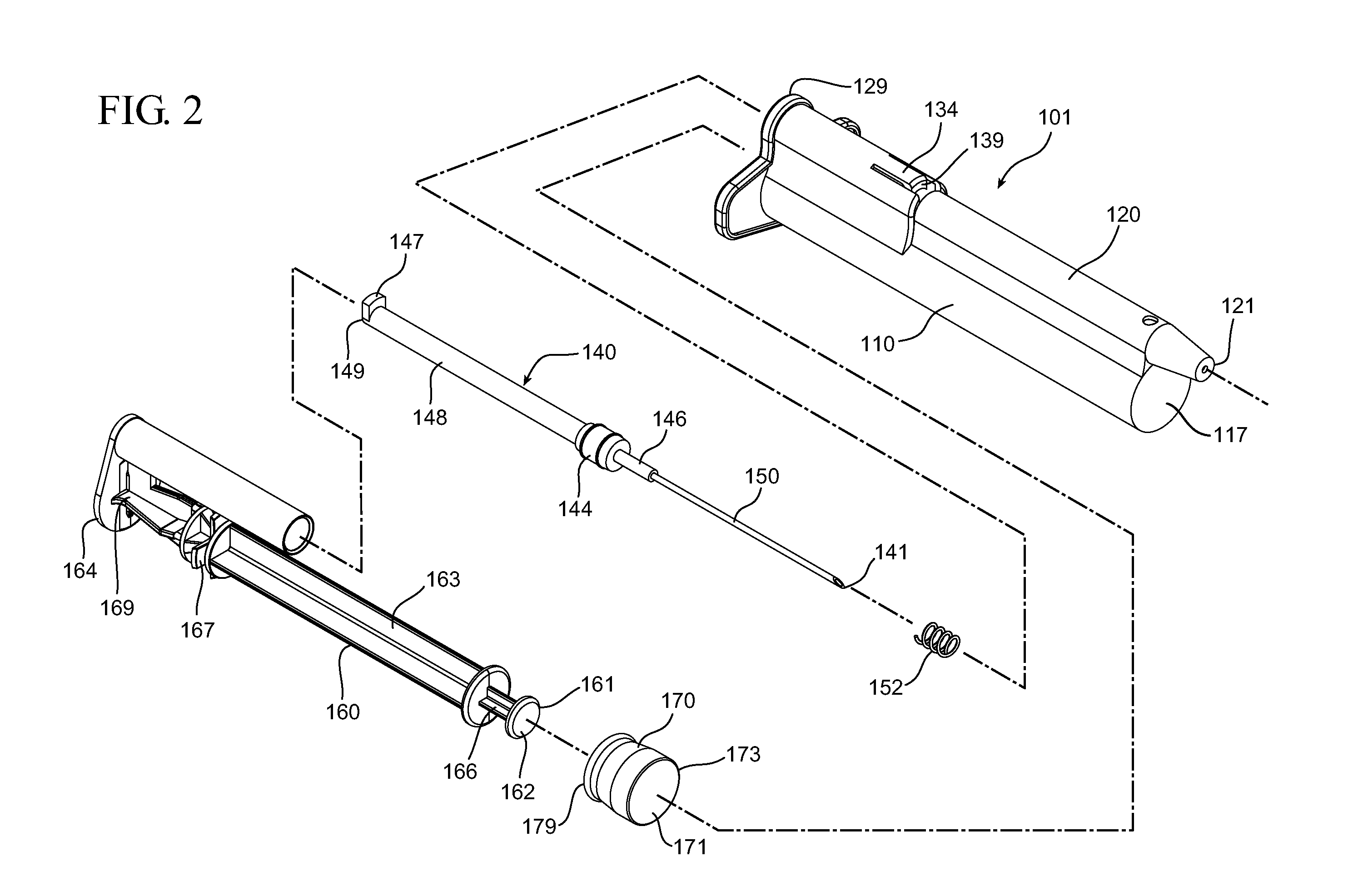 Dual Chamber Passive Retraction Needle Syringe