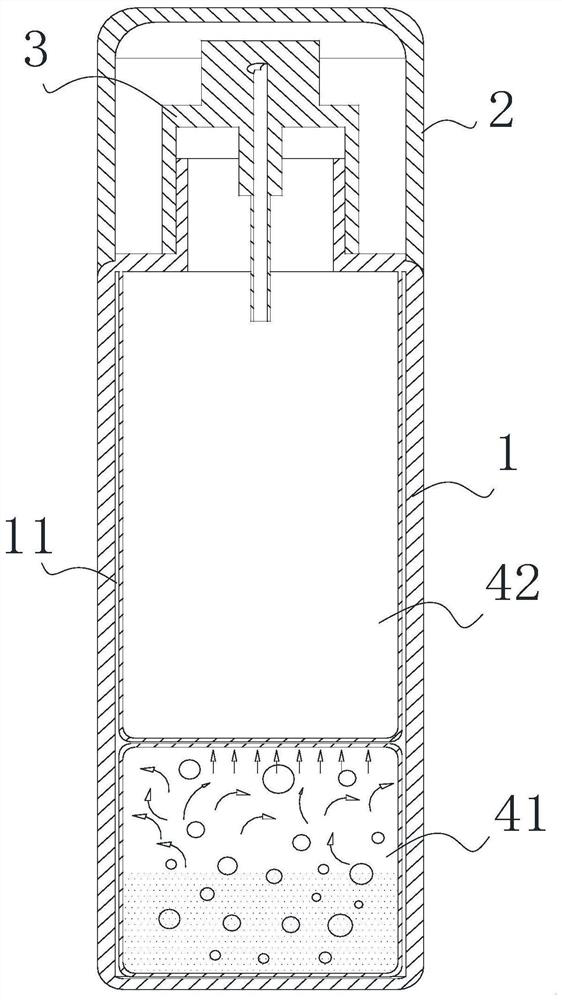 Cosmetic bottle capable of shaking for pressurization