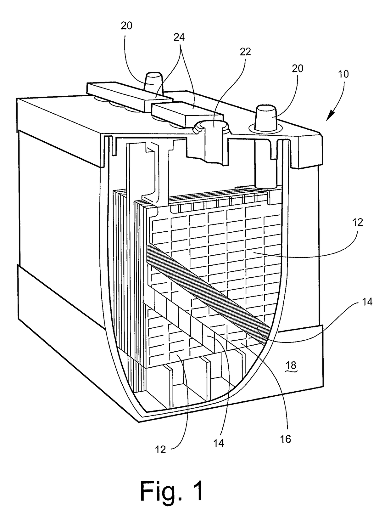 Batteries, separators, components, and compositions with heavy metal removal capability and related methods