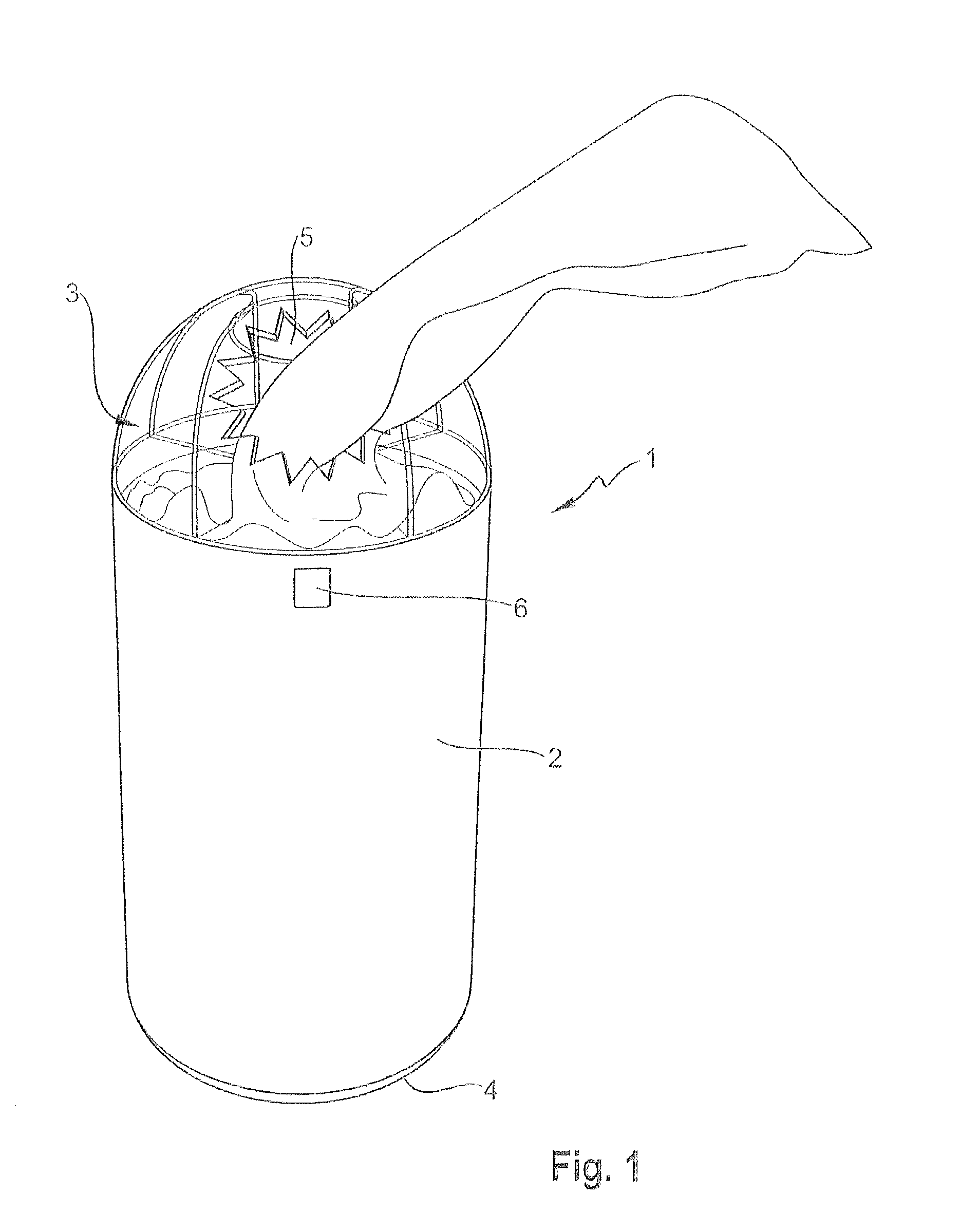 Use of a tacky mat for securing a portable roll dispenser to a horizontal surface and portable roll dispenser