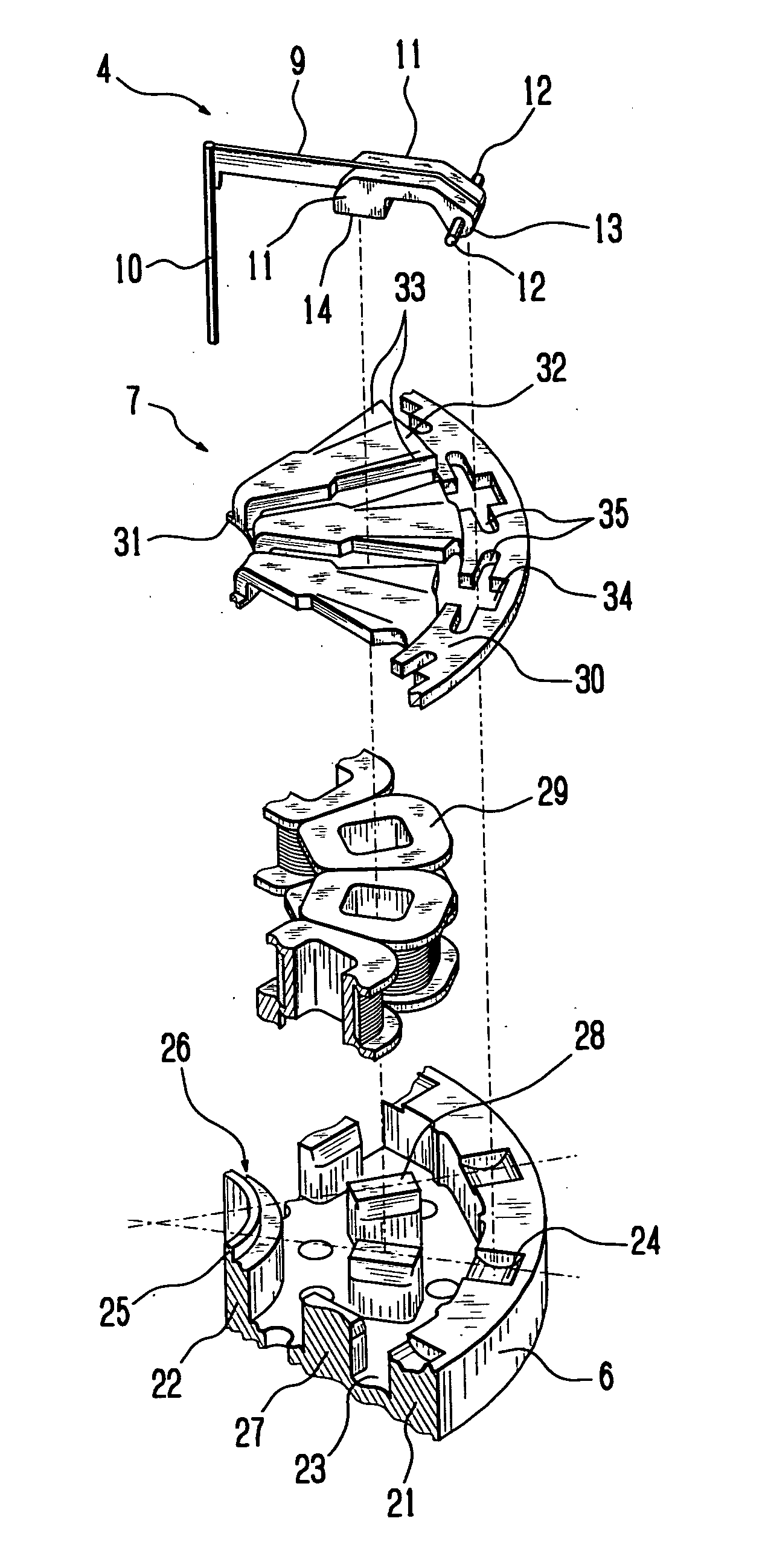 Armature, wire dot printer head and wire dot printer