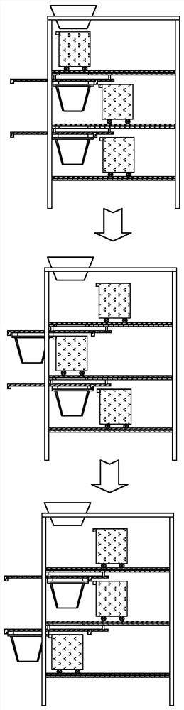 Food distributor for multilayer breeding of hermetia illucens