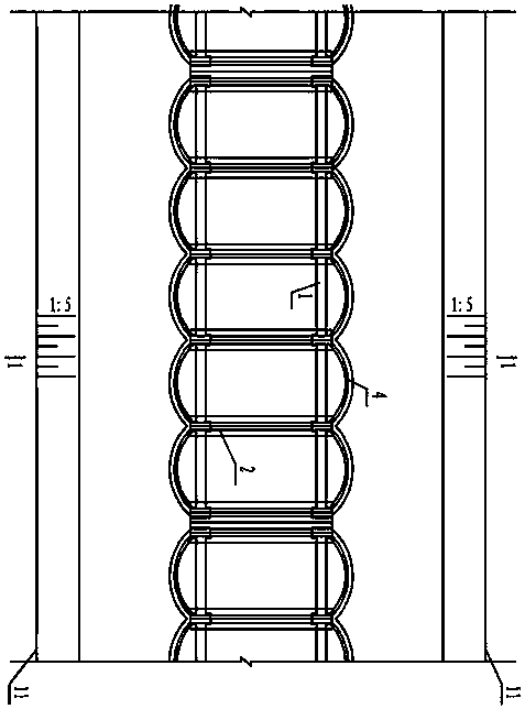 Framework arch structure applicable to channel landslip treatment on irrigated area of expansive soil area