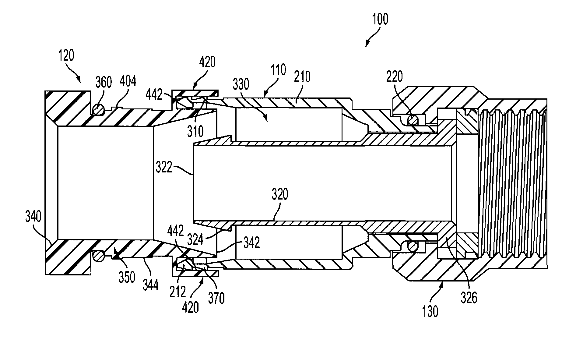 Coaxial connector with locking sleeve for terminating cable