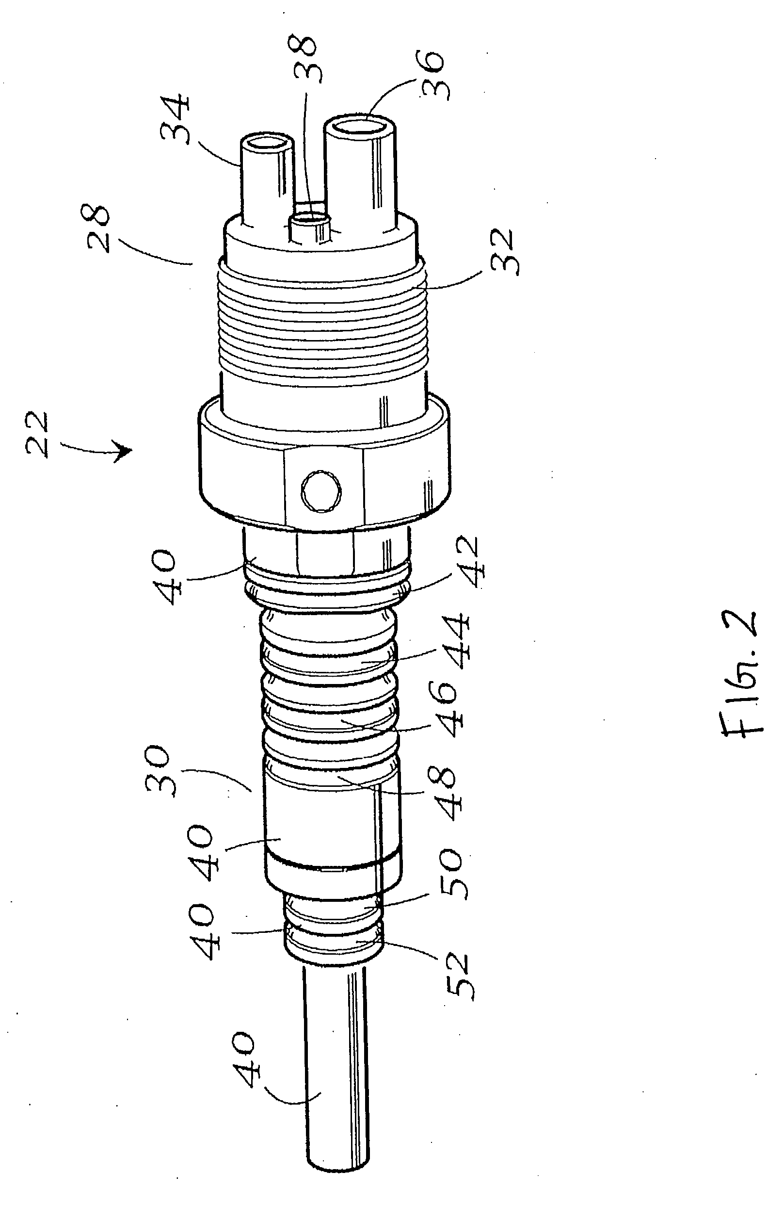 Angles hose connection for dental handpiece