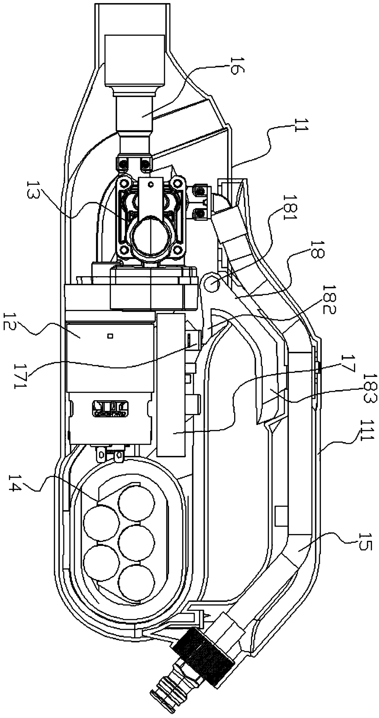 Hand-held cleaning gun and cleaning device