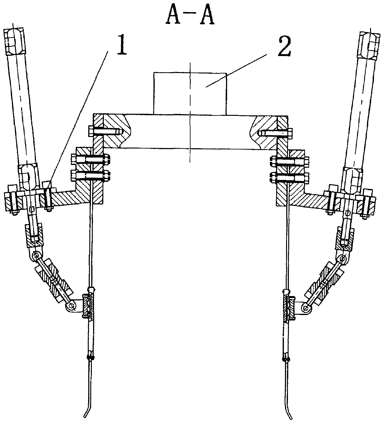 Self-locking boosting type flexible and smooth tail end gripper for plate springs