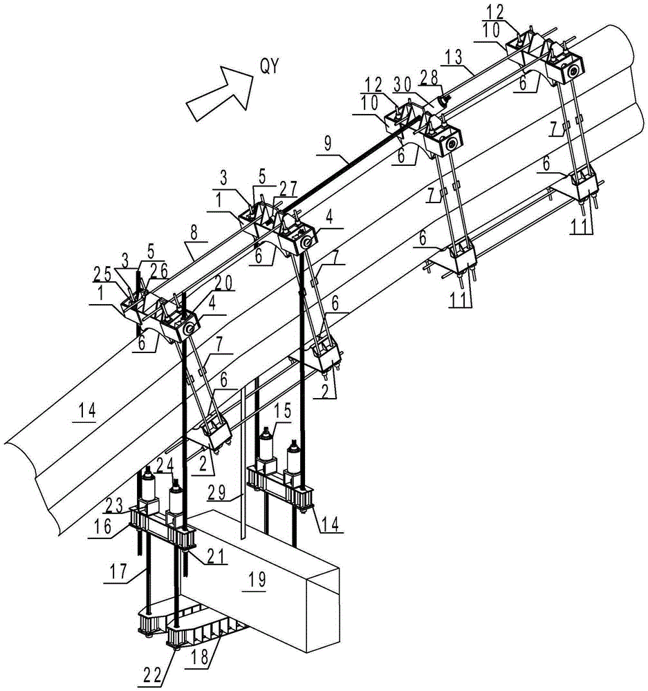 Device for replacing traction friction type anchoring hanger rod and method for replacing steel tube arch bridge hanger rod by using device