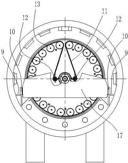 A planetary workpiece holder of a vacuum coating machine