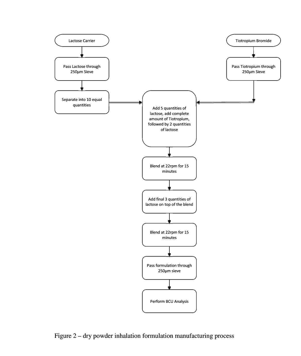 Dry powder mixing process