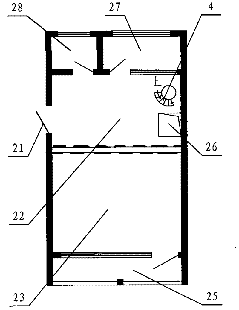 Three-floor type double deck house