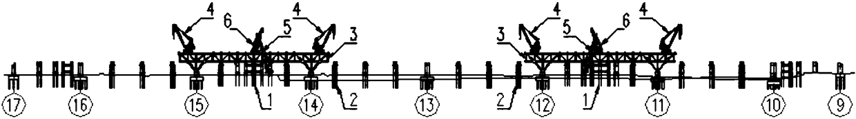 Rapid construction method for continuous steel truss girder flexible arch steel bridge