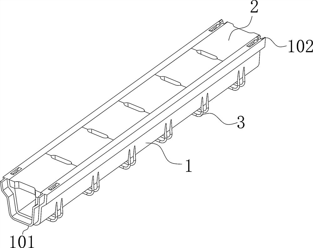 Fabricated type drainage ditch and construction method thereof