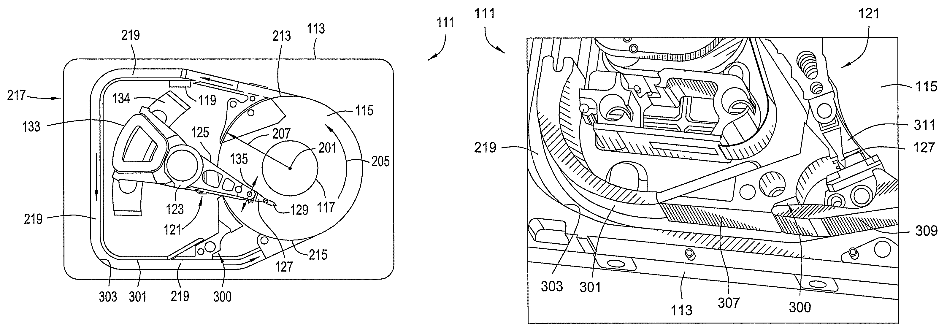 System, method, and apparatus for slit shroud with integrated bypass channel wall feature for disk drive applications