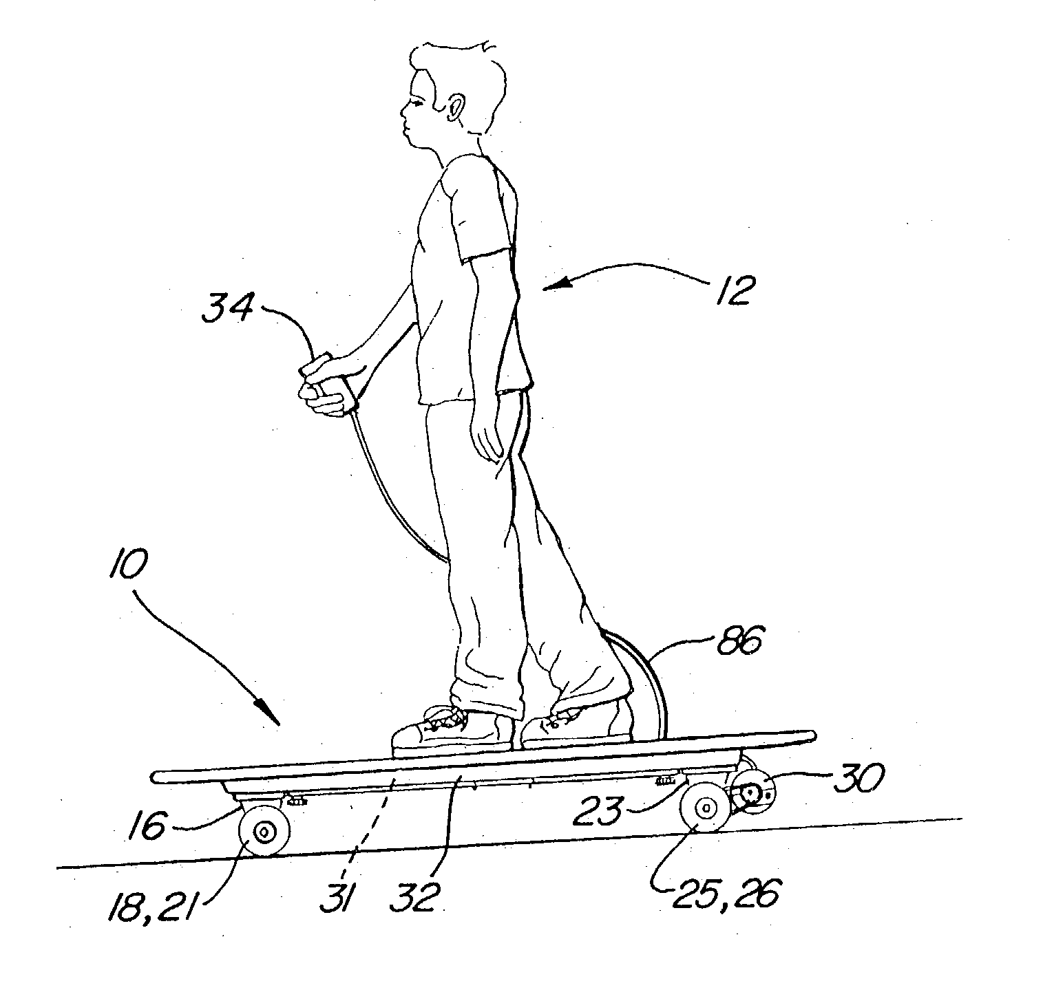 Skateboard with remote controlled motive power