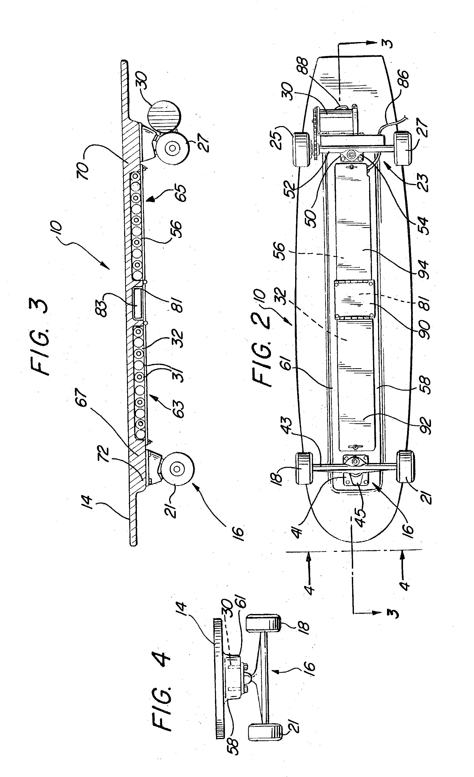 Skateboard with remote controlled motive power