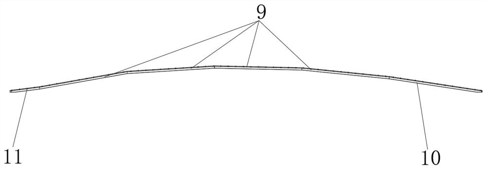 Gutter structure at top of daylighting roof and construction method of gutter structure