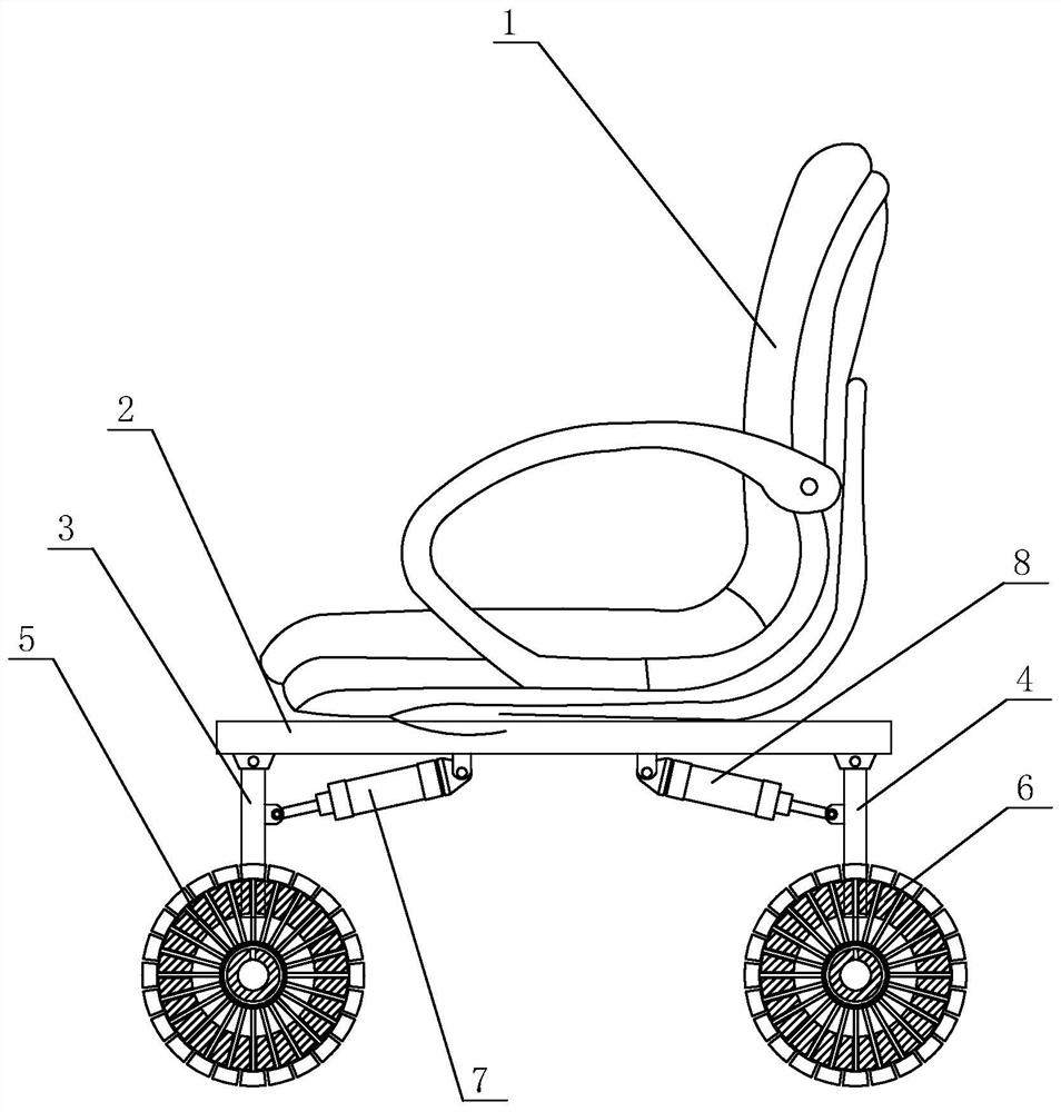 Patient rehabilitation wheelchair with adjustable wheel inclination angle