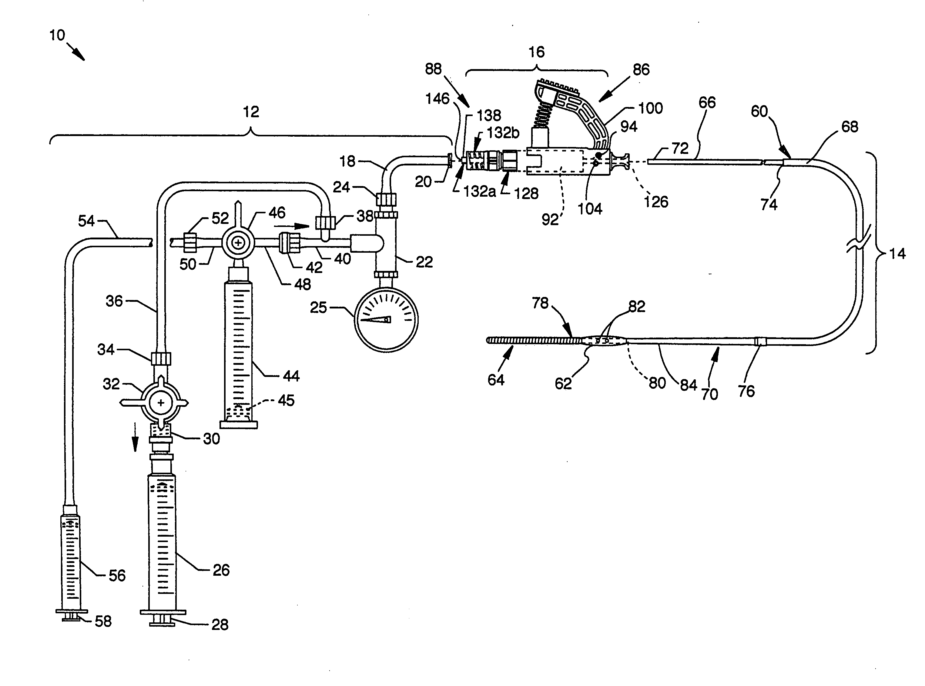 Gas inflation/evacuation system incorporating a reservoir and removably attached sealing system for a guidewire assembly having an occlusive device