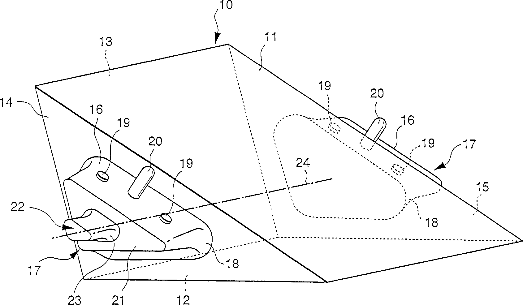 Resin molded prism and its mold