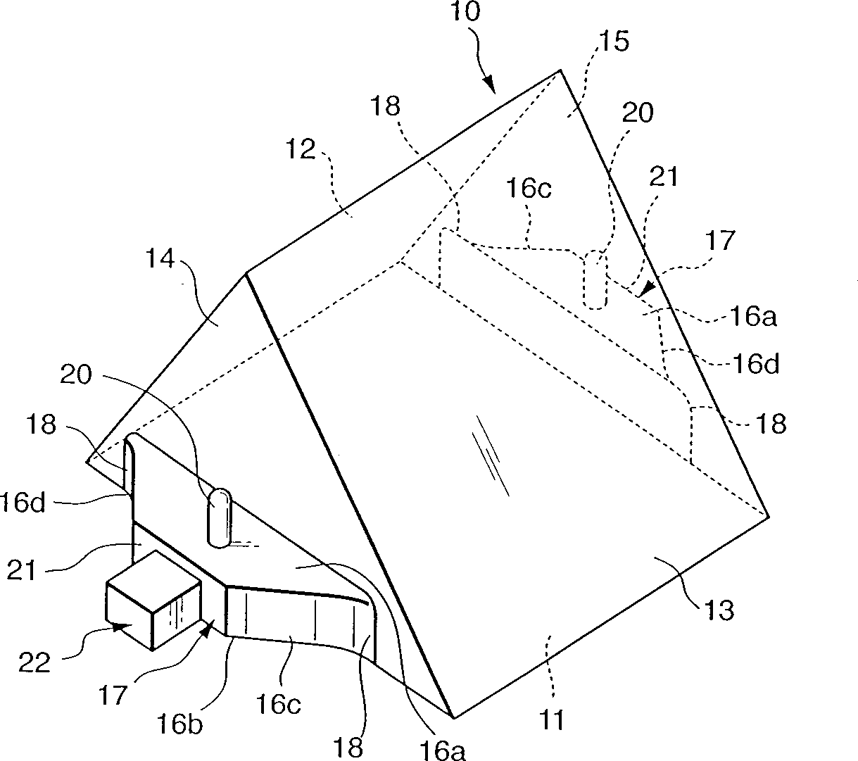 Resin molded prism and its mold