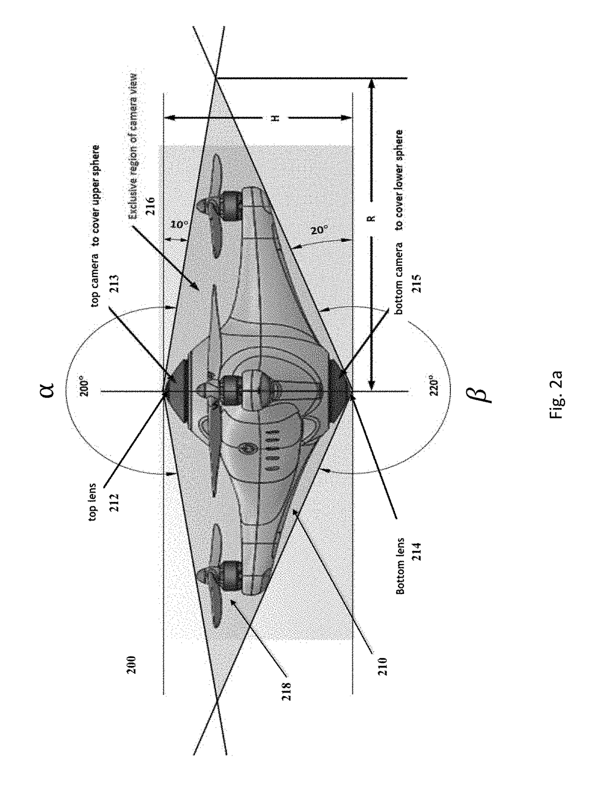 Method and apparatus for an unmanned aerial vehicle with a 360-degree camera system