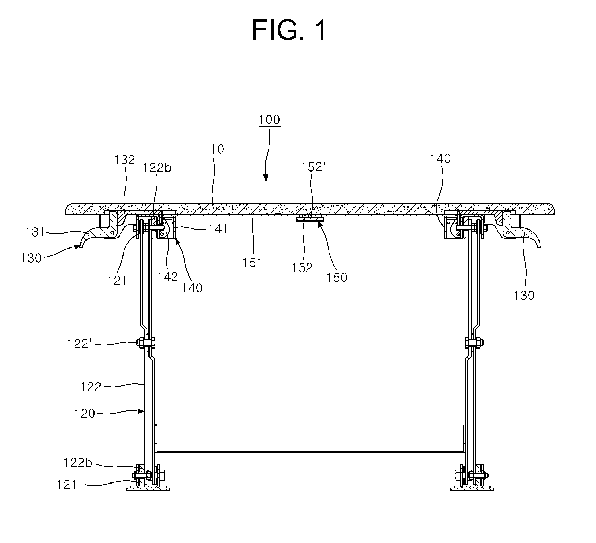 Height-adjustable table