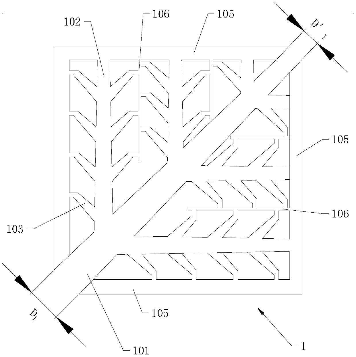 Tree-shaped channel structure based double pole plate of hydrogen cell