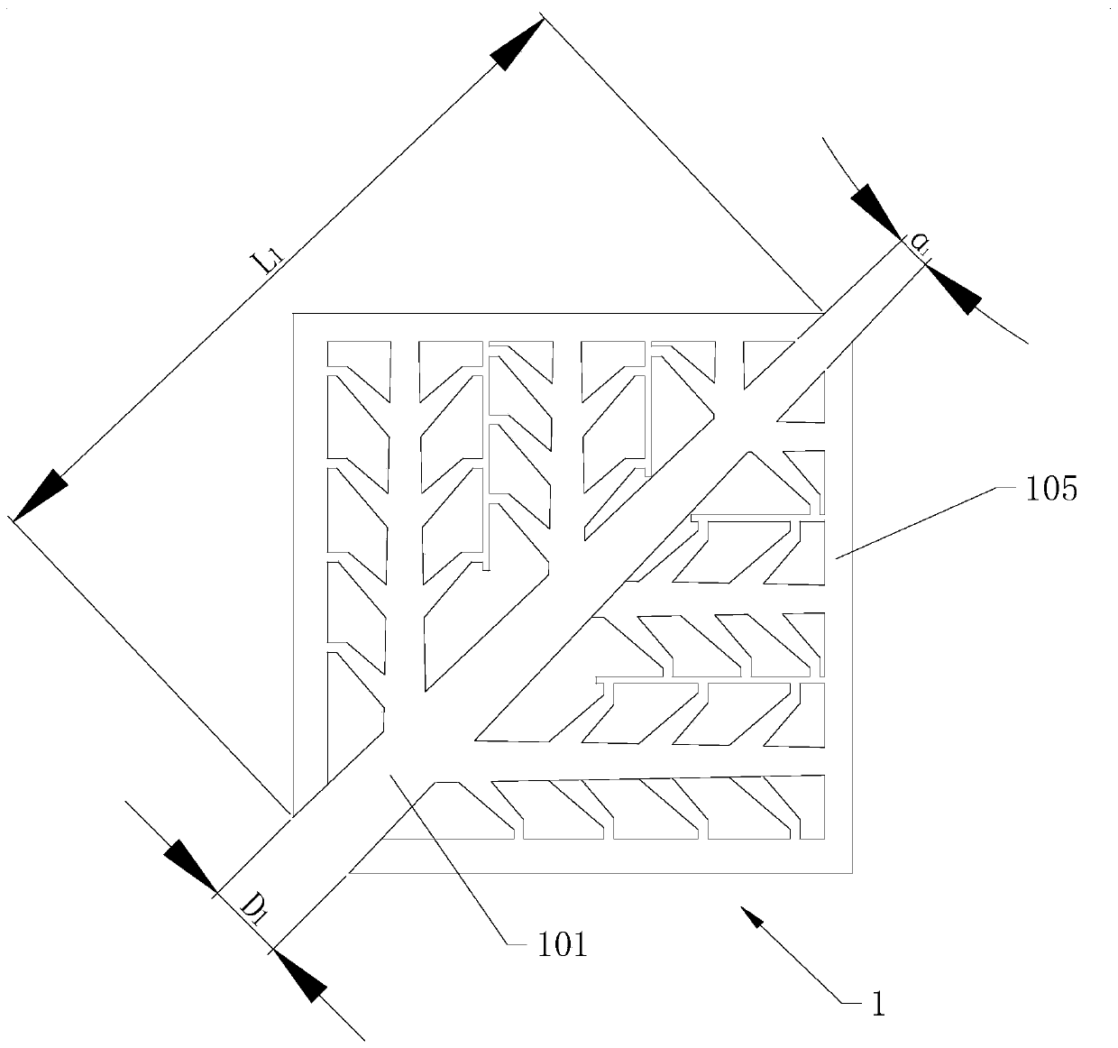 Tree-shaped channel structure based double pole plate of hydrogen cell